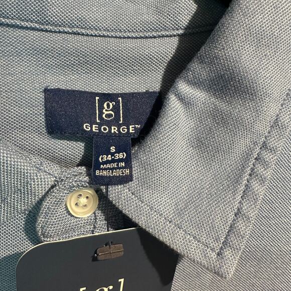 George NWT Size Small Knit Button Up Short Sleeve Blue Work Business Casual - Picture 3 of 9